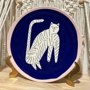 Folksong Dessert Plate Cat Leopard Cheetah